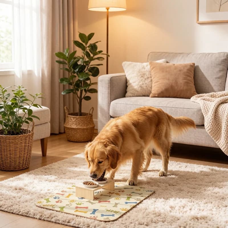 Tappetino per ciotole di cibo e acqua per animali domestici, design impermeabile ad asciugatura rapida, tappetino antiscivolo per l'alimentazione di cani e gatti, protezione portatile per pavimenti, accessori per animali domestici