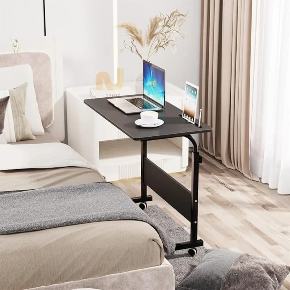 Side Table Living Room, 31.5 inches Laptop Desk, Adjustable Work Stand Mobile Side Desk, Portable Workstation Student Desk Small