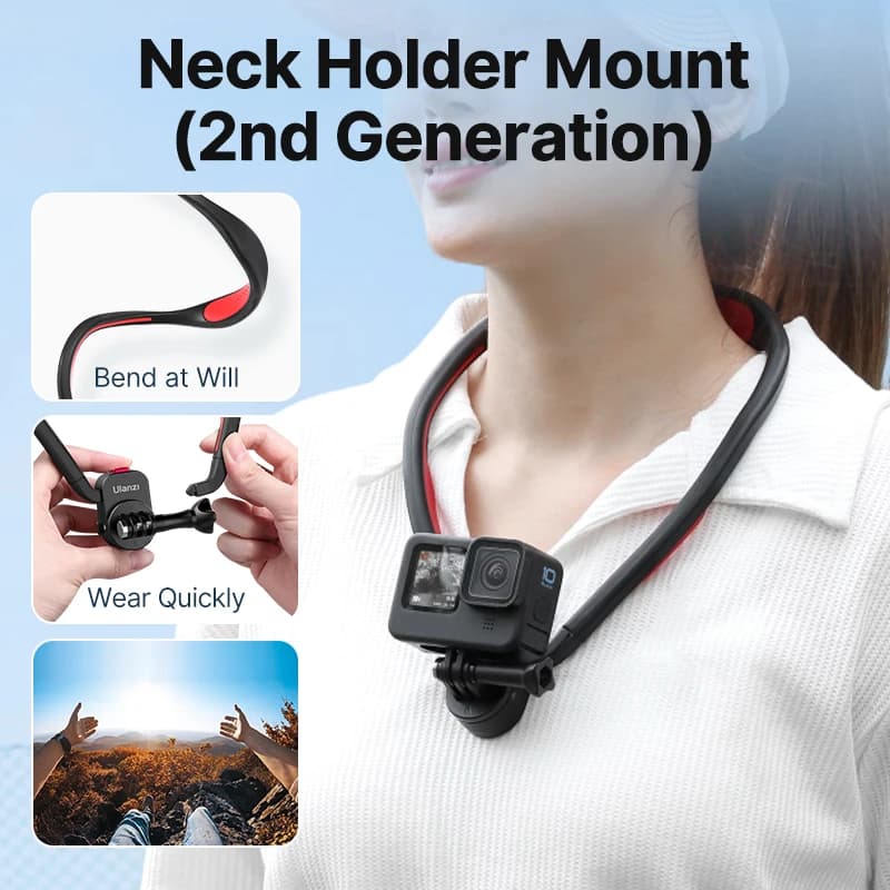 Ulanzi Go-Quick II Supporto per collo per GoPro Hero 13 12 per Insta360 per DJI Osmo Action Camera Accessorio Silicone magnetico