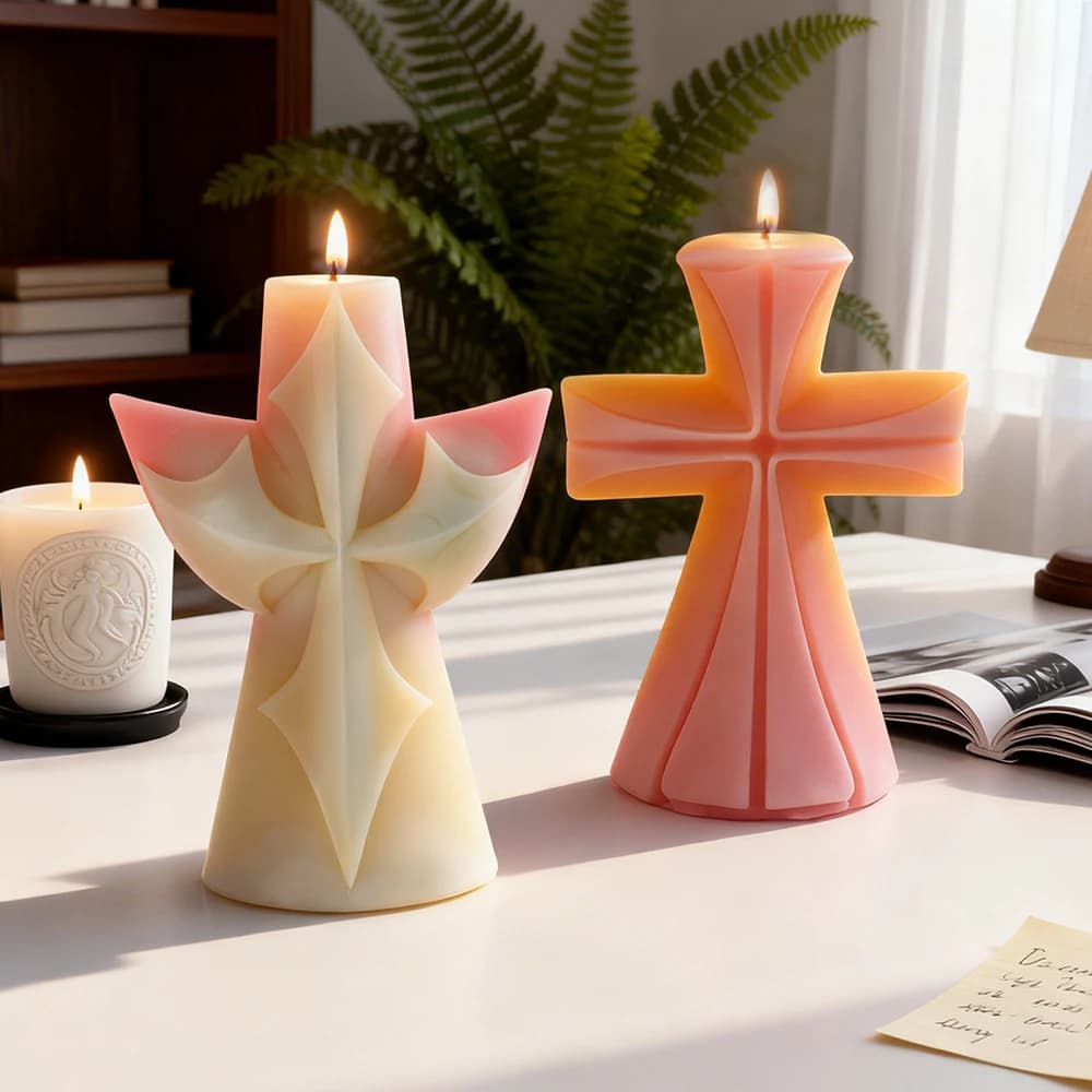Stampo in silicone per resina epossidica croce creativa Stampo per candele aromatiche fatto a mano Stampi artigianali per decorazioni in gesso croce fai-da-te