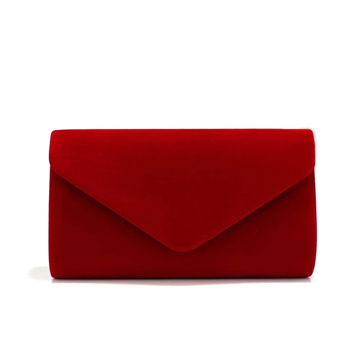 Red Color Women's Evening Bags Cover Busta Design Wedding Bags for Party with Chan Neck Strap Fashion Velvet Bag