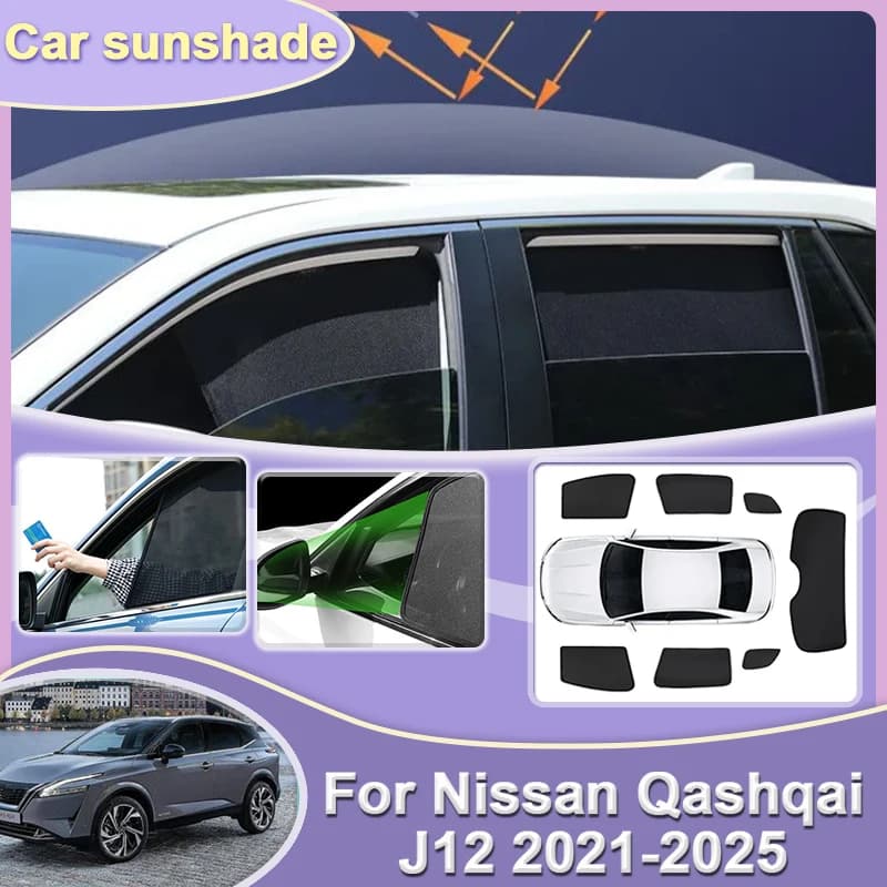 Auto Maglia Parasole Per Nissan Qashqai J12 Accessori 2024 2021-2025 Visiere parasole Parabrezza Tenda Finestra Coperture Protezione solare