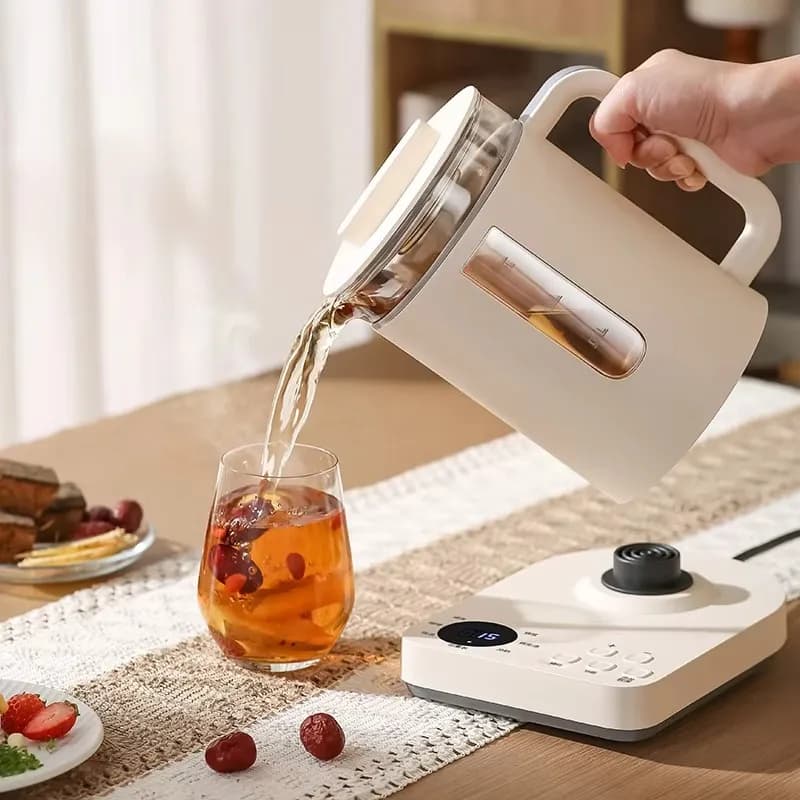 2026Cross-Border Foreign Trade Glass Health Kettle Digital Thermostat 1-1.5L Capacity Multi-Functional Water Boiling Kettle Medi