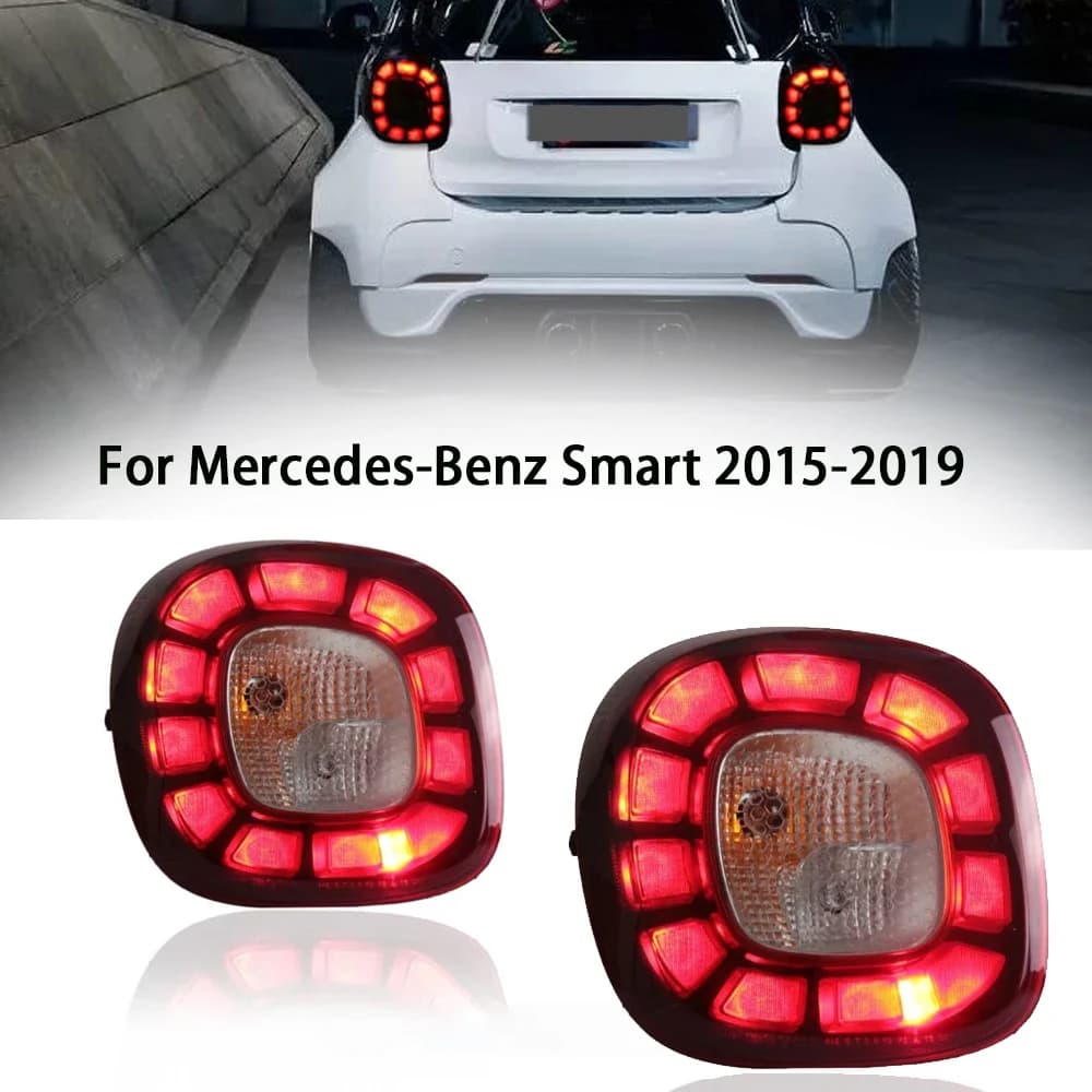 Car Taillight Assembly for Benz W453 Smart 2015-2019 Tail Lamps Plug and Play Rear Bumper Fortwo Forfour Taillamps