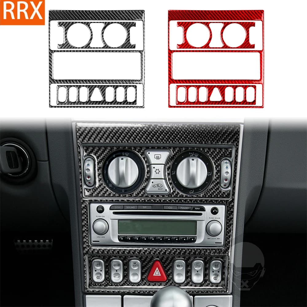 For Chrysler Crossfire 2003-2008 Real Carbon Fiber Stickers Central radio AC CD control panel Car Accessories inside decorative