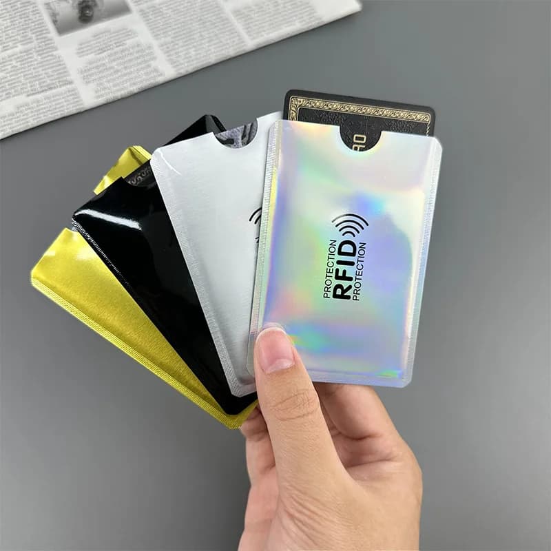 Aluminum Foil RFID Blocking Card Cover Anti-Theft Anti-Scanning Shield Sleeve Waterproof Protective Holder for Credit Card Bank