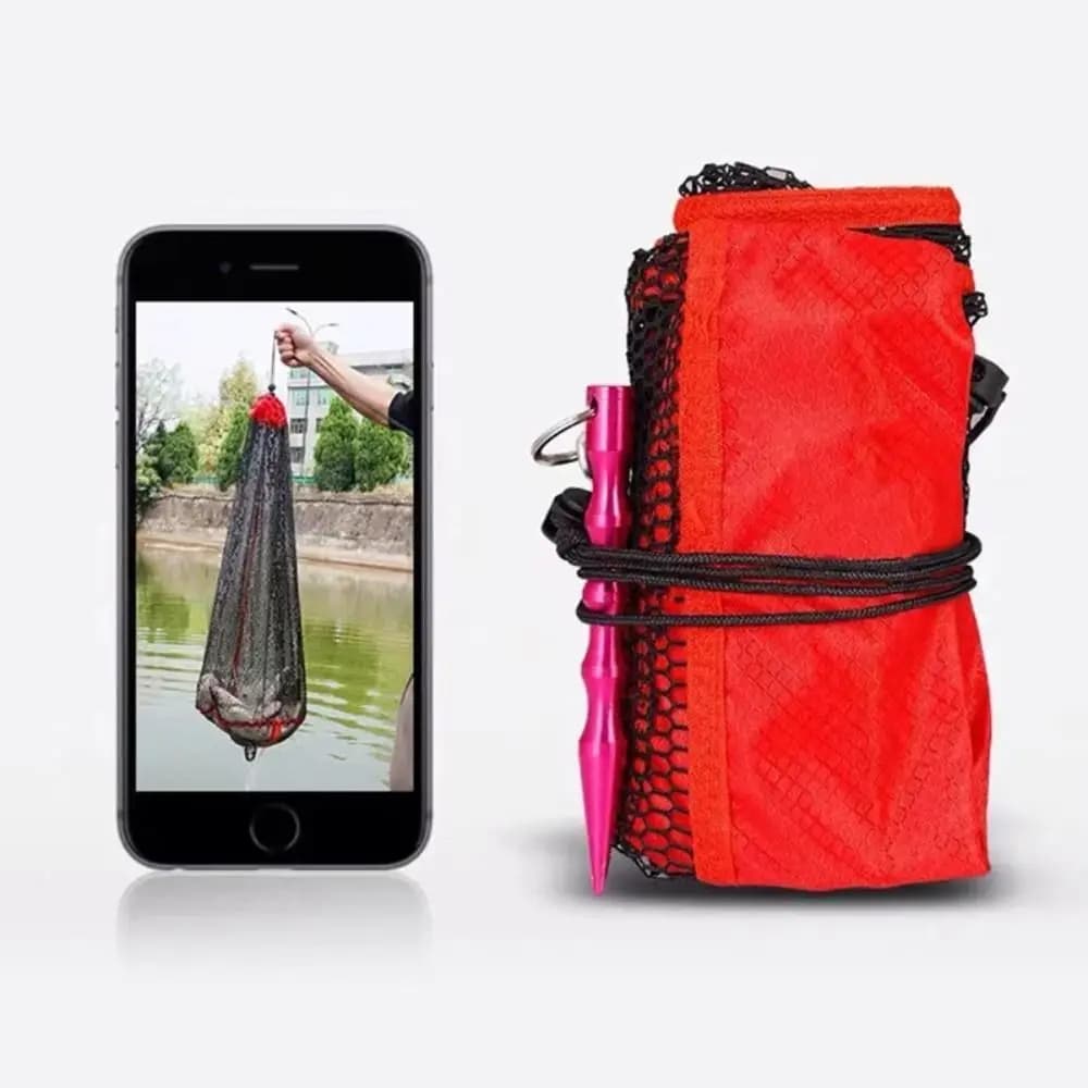 Foldable Nylon Fishing Net Bag Lightweight Fish Cage Thread Collapsible Fish Cage Fishing Basket And Protection