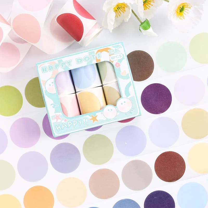 Dream Bubble Particles Boxed Washi Tape Scrapbooking Journal Stickers Writable Vintage Large Circle Bubbles Decorative Stickers