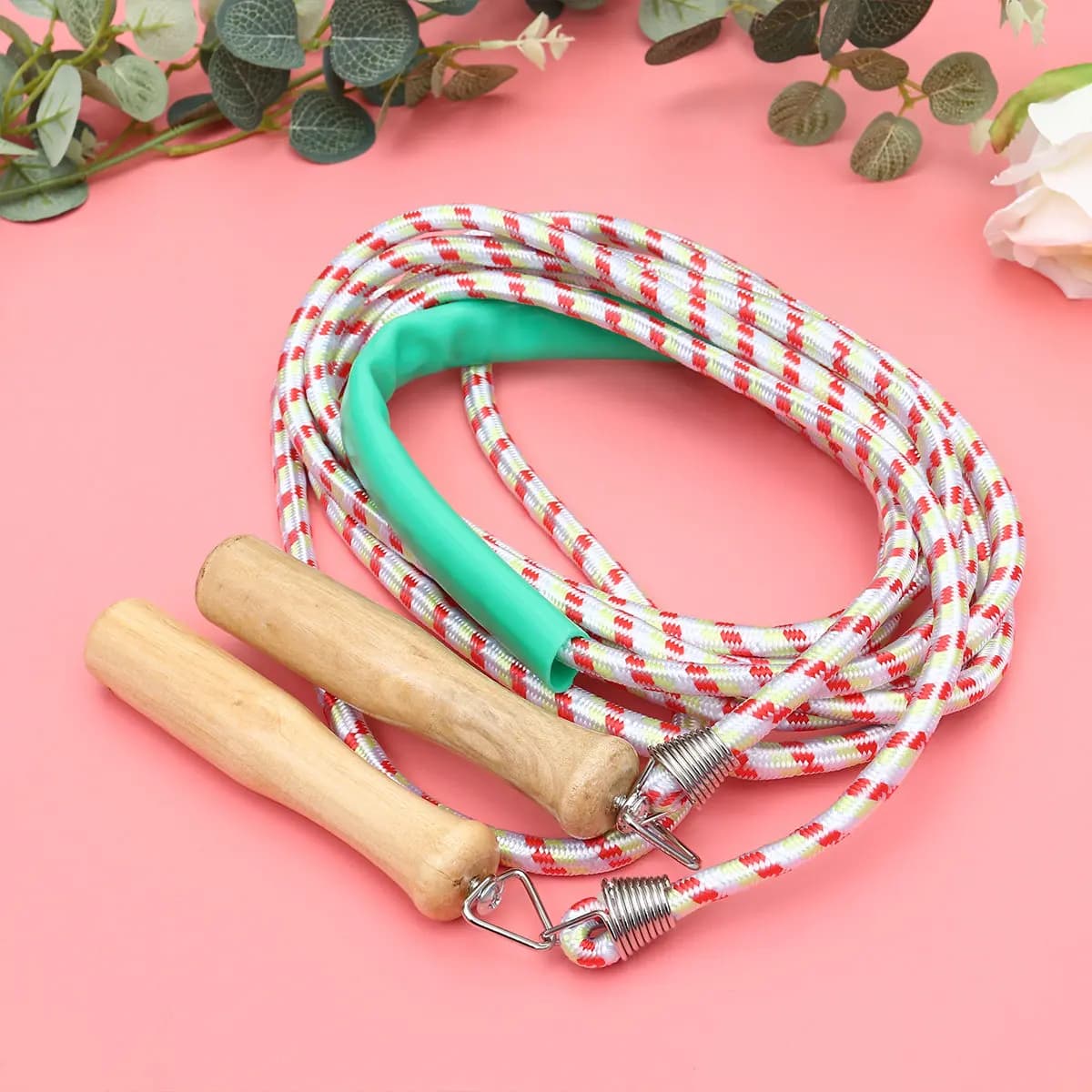 1Pcs Wood Jump Rope Lightweight Durable Skipping Rope for Sports Fitness Exercise Portable Random Color Exercise Ropes