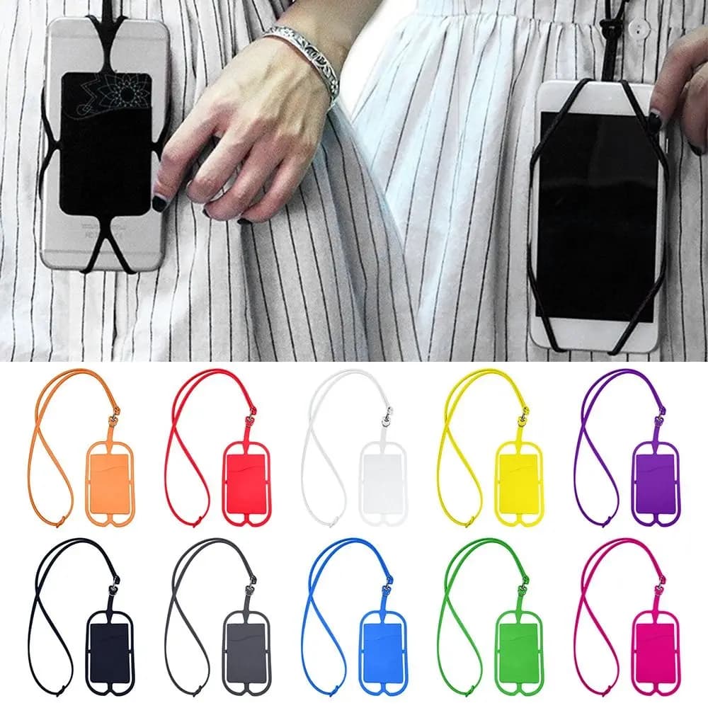 Cordino universale in silicone anti-smarrimento per telefono, custodia con cordino per smartphone, collana a tracolla per appendere il telefono