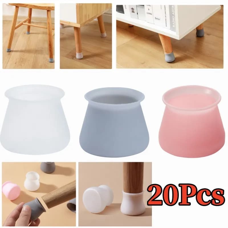 20Pcs coprigambe per sedia in Silicone piedini per mobili antiscivolo tappi per il rumore ridurre il rumore tappetino protettivo per piedi da tavolo tappetino sicuro per la decorazione domestica