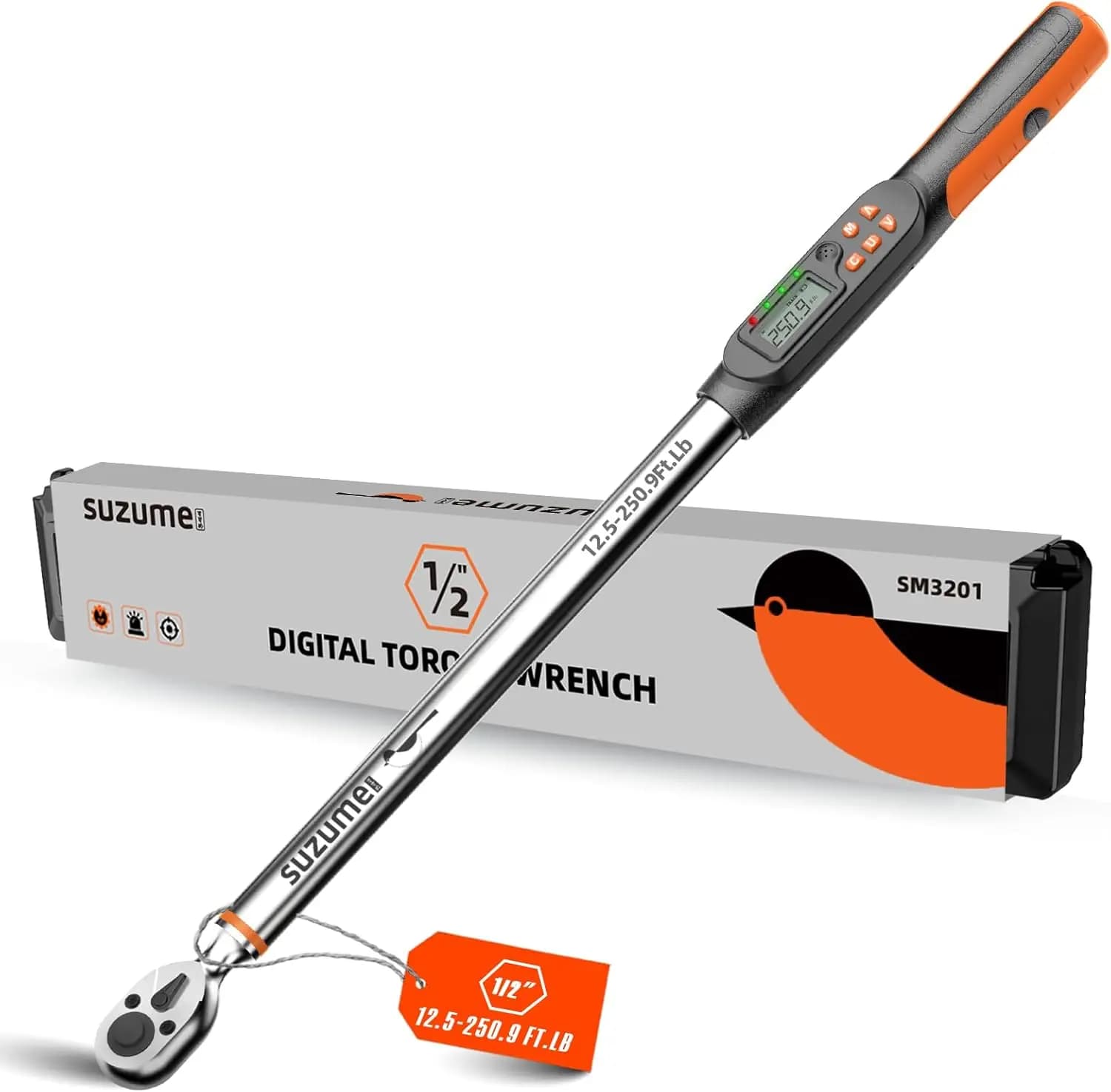Chiave Dinamometrica Digitale da 1/2 Pollice, Precisione ±2%, Regolabile Bidirezionale con Allarme Sonoro e Luce LED per Meccanici e Appassionati di Fai-da-Te
