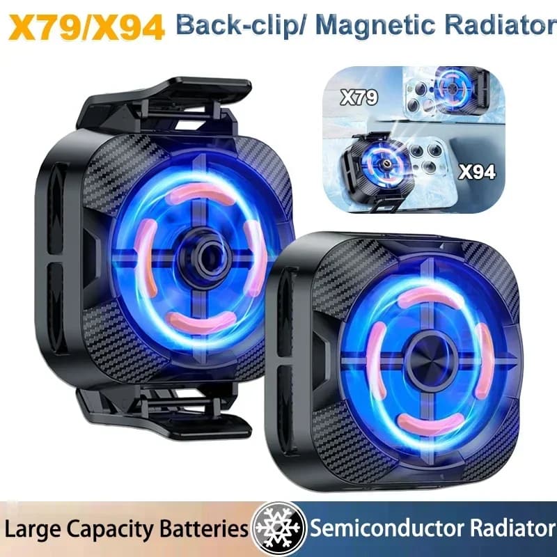 X79 Magnete X94 Clip posteriore Radiatore di raffreddamento a semiconduttore per telefono cellulare per IPhone Android PUBG Dispositivo di raffreddamento del gioco Dissipatore di calore silenzioso e fresco