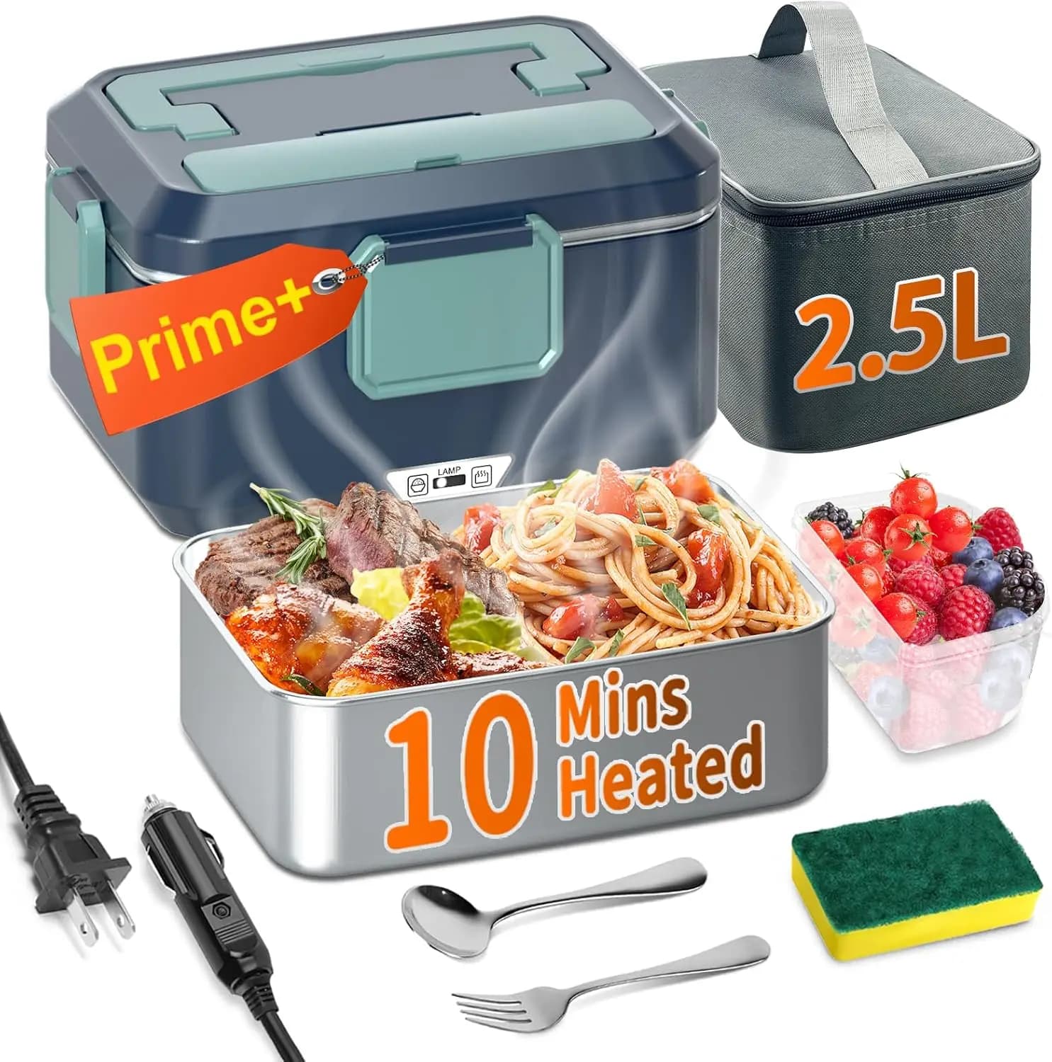 Lunch Box riscaldato elettrico 100W 2.5L portatile per adulti 12V/24V/110V auto camion ufficio casa