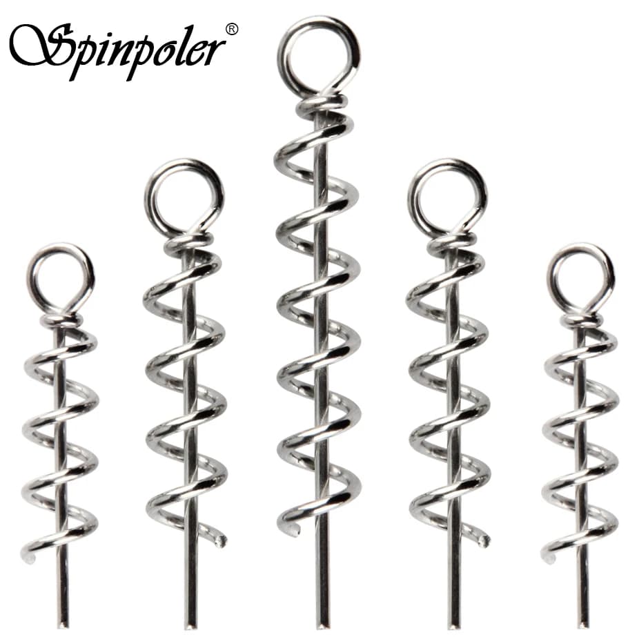 Spinpoler Esca da pesca Cavatappi Richiamo morbido Twist Lock Pin 3cm 4cm 4.5cm 5cm Forte acciaio inossidabile Spin Shad Rigs Accessori primaverili