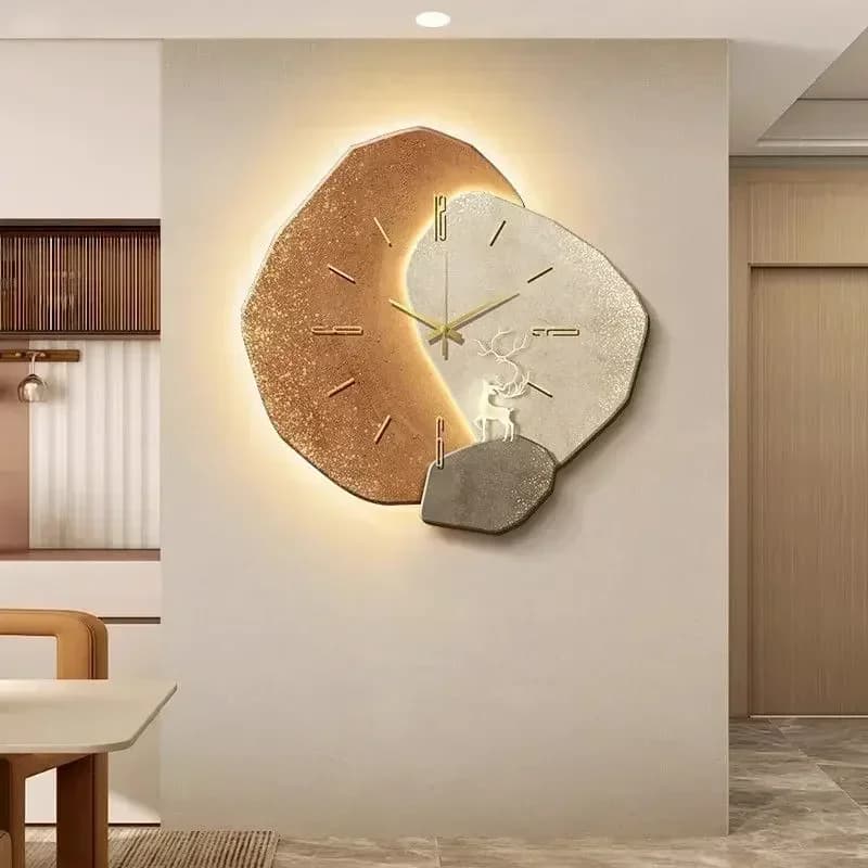 European Premium Wall Lamp Watches Extended Office Christmas Wall Clock Living room Horloge Murale Interior Lighting Equipment