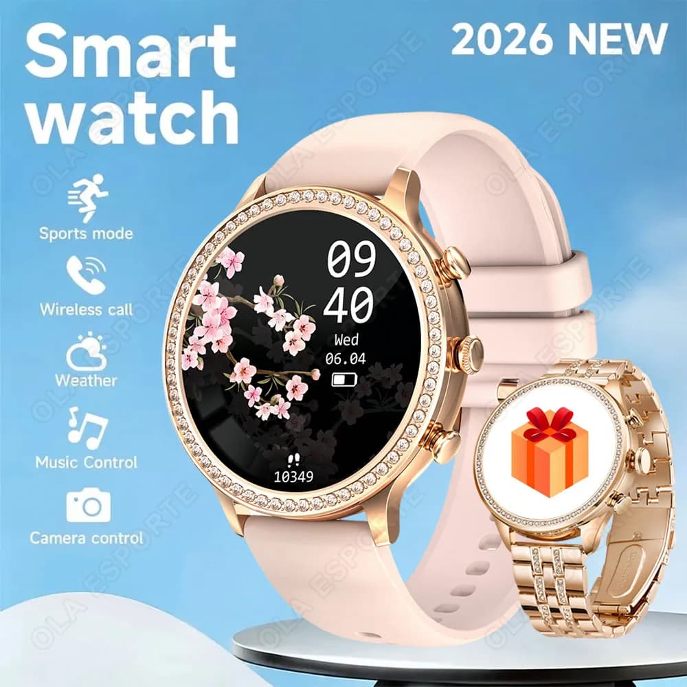 2026 New 1.28'' HD Smart Watch Men Bluetooth Call Music Player Voice Assistant Message Reminder LED Flashlight Sports Watch HW12