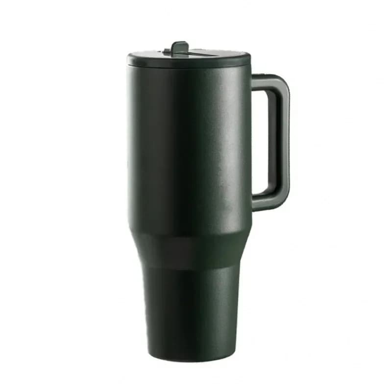 Tazza per auto isolata sottovuoto in acciaio inossidabile da 40 once Bicchiere a prova di perdite Tazza per acqua con manico Doppia parete termica ghiacciata per viaggi in auto