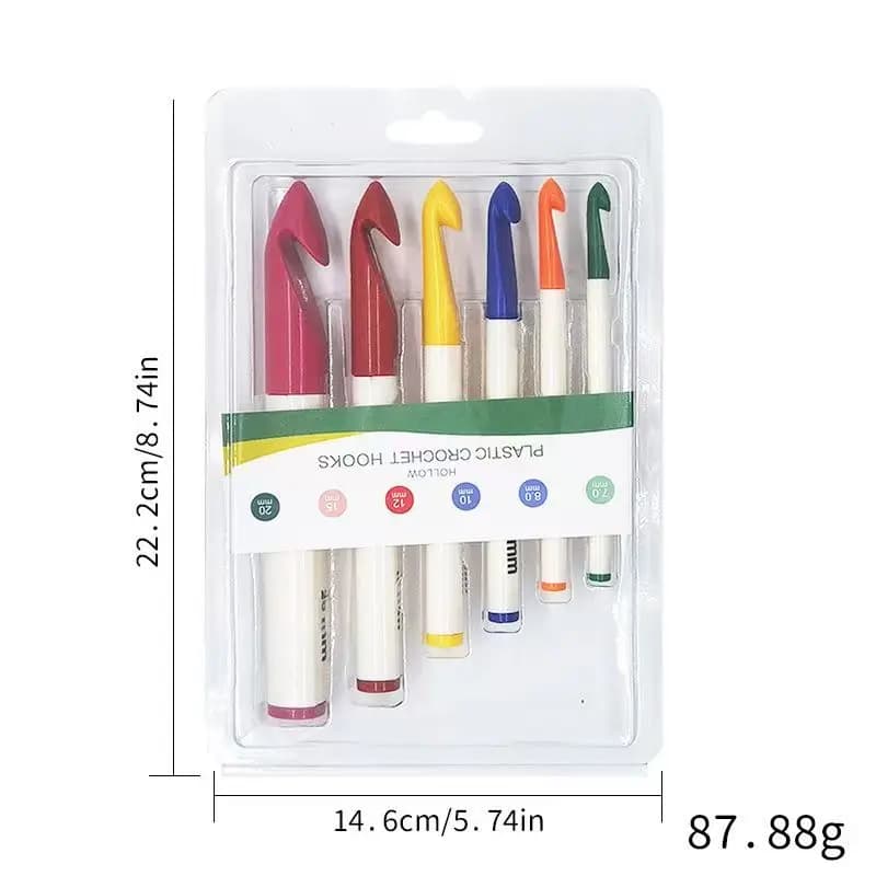 Uncinetti colorati Set 6 pezzi / set Uncinetto di grandi dimensioni Ago fai da te Aghi per maglieria Tessuto di lana spessa Filato Artigianato Strumento per maglieria