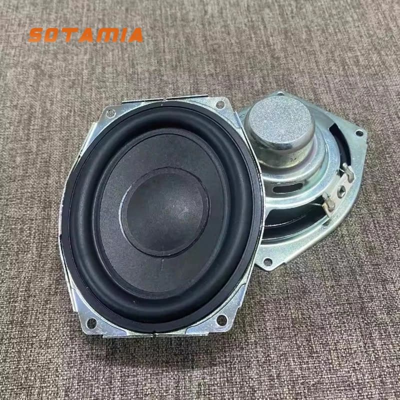 SOTAMIA 1 Pezzo Subwoofer Ovale 3*3.75 Pollici 4 Ohm 20 Watt a Lunga Corsa, Piccolo Subwoofer a Canna di Fucile in Acciaio per Altoparlanti Bluetooth Fai-da-te