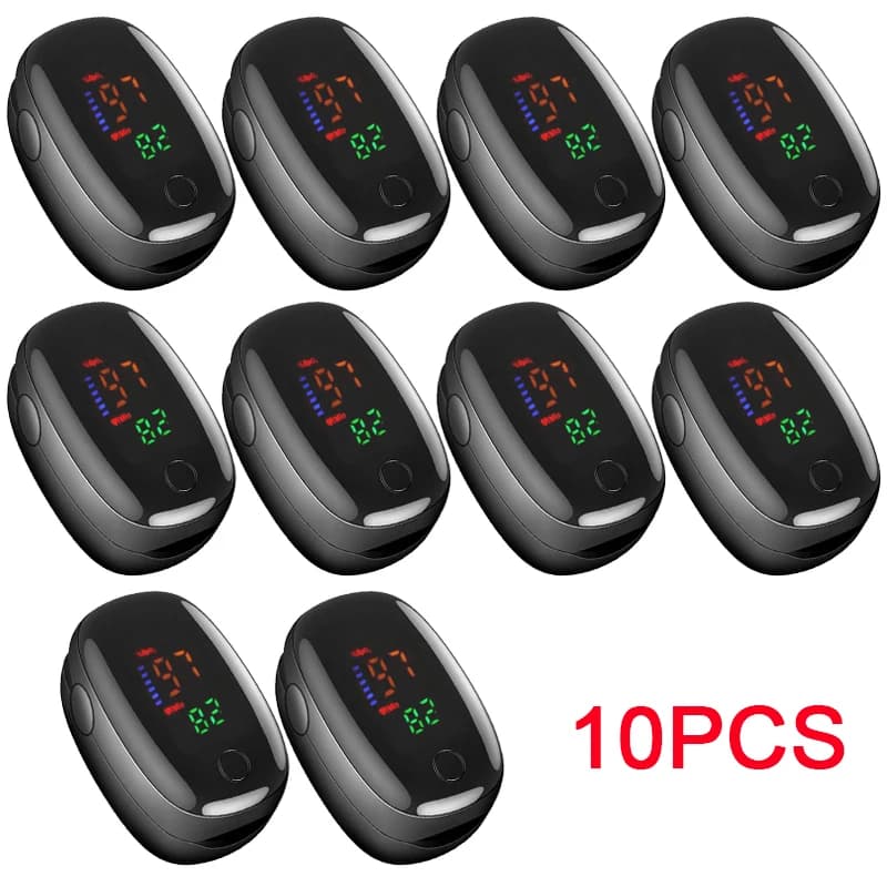 10P Finger Oximeter Digital Fingertip Pulse Oximeter Blood Oxygen Saturation Meter Finger SPO2 PR Heart Rate Monitor Health Care