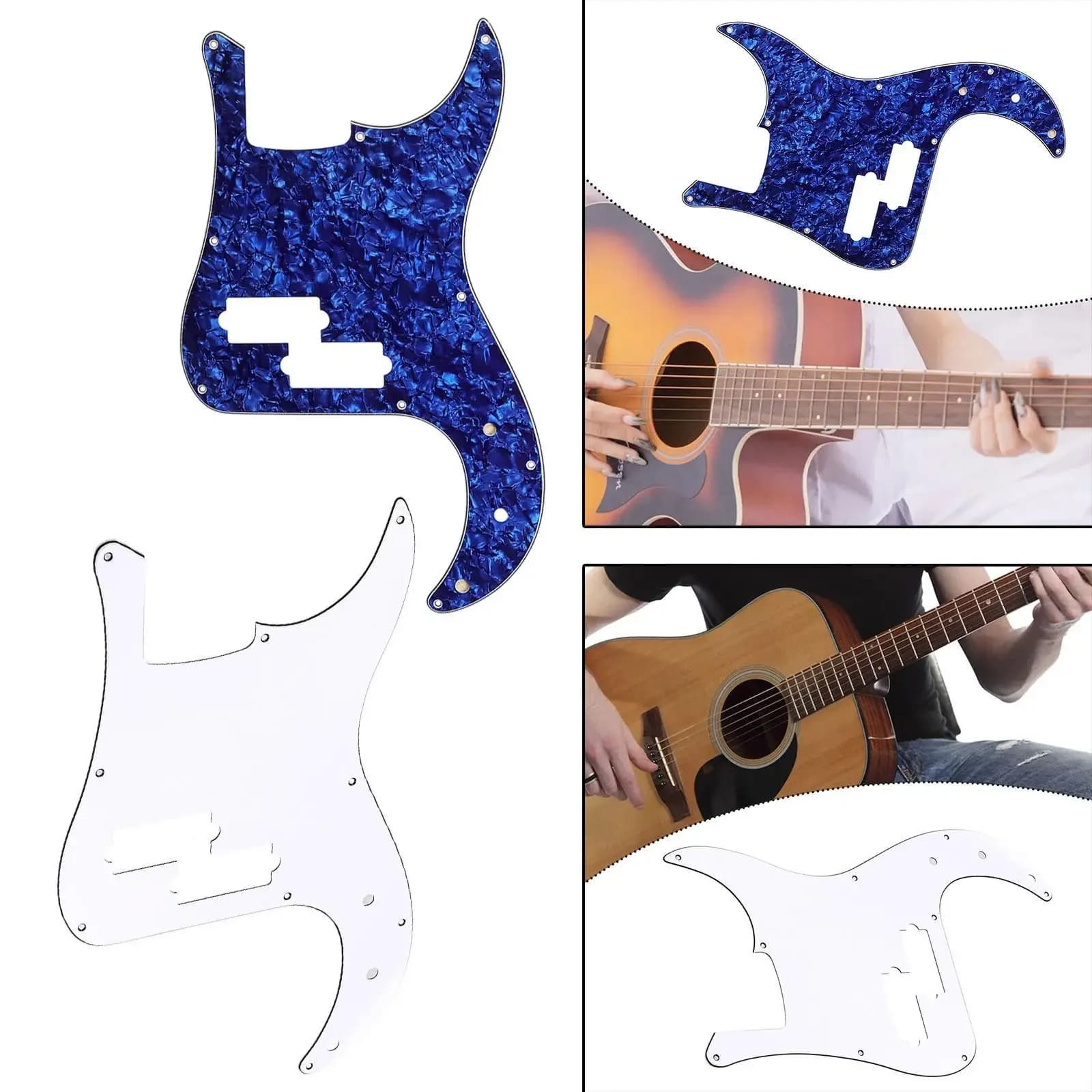 Battipenna per chitarra Basso Pick Guard Forniture Parte di riparazione Sostituzione robusta e alla moda con foro per pickup Accessorio per strumenti musicali
