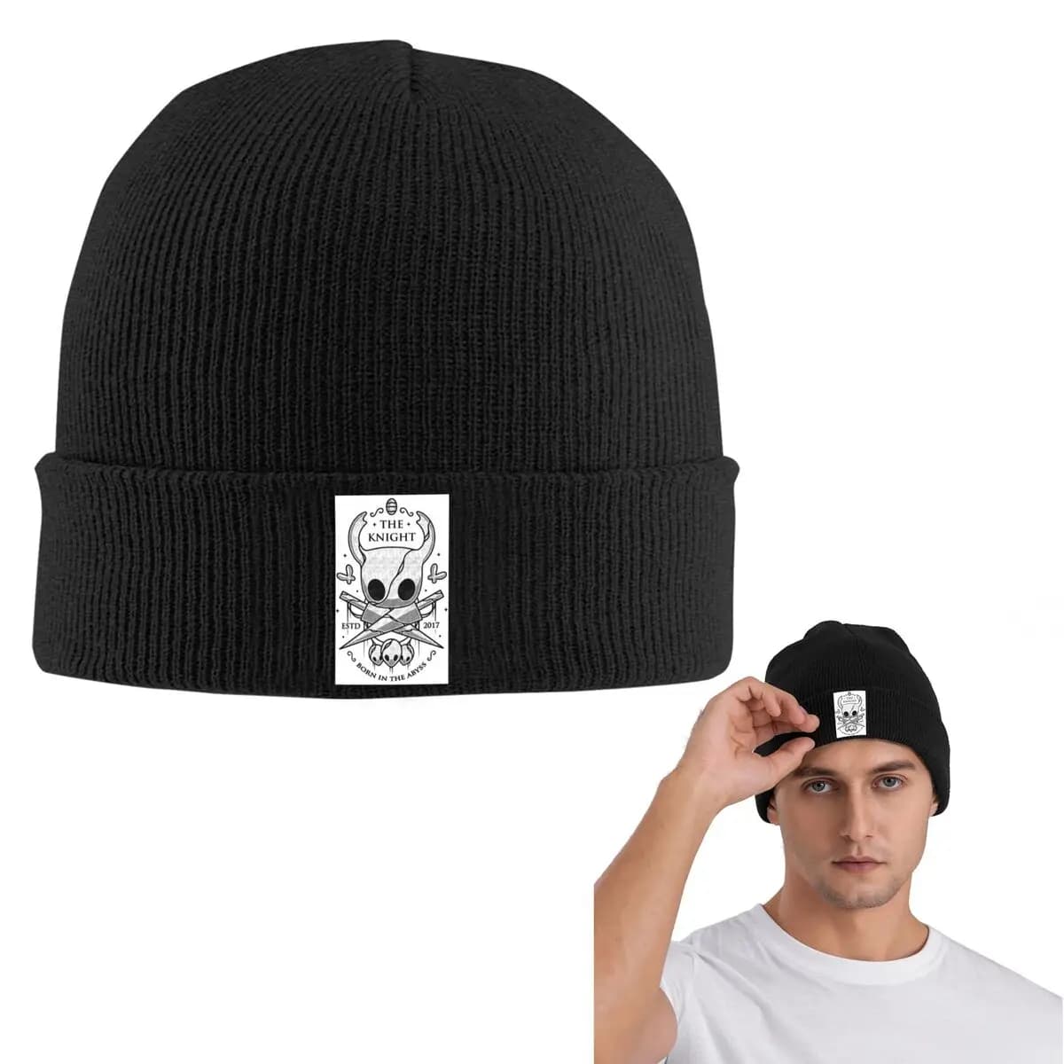 The Hollow Skull Video Game Warm Knitted Cap Fashion Bonnet Hat Autumn Winter Outdoor Beanies Hats for Unisex Adult