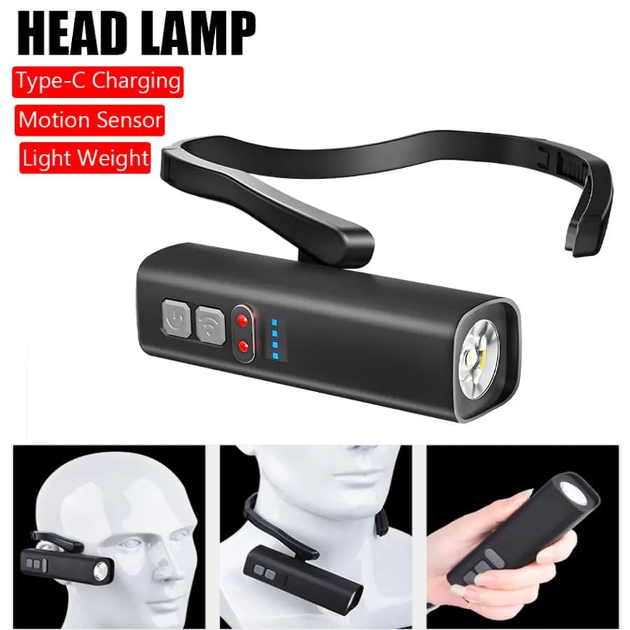 Front lamp with super bright ear clip front lamp with USB rechargeable sensor Portable waterproof LED front lamp for outdoor fishing