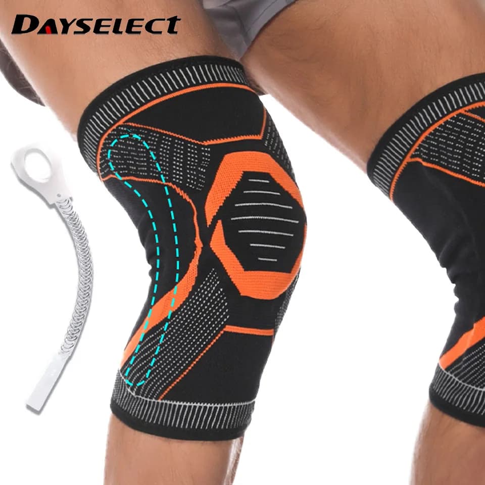 1 pcs silicone spring knee pads silicone ring sports knee pad anti slip rope for jump riding mountaineering man woman