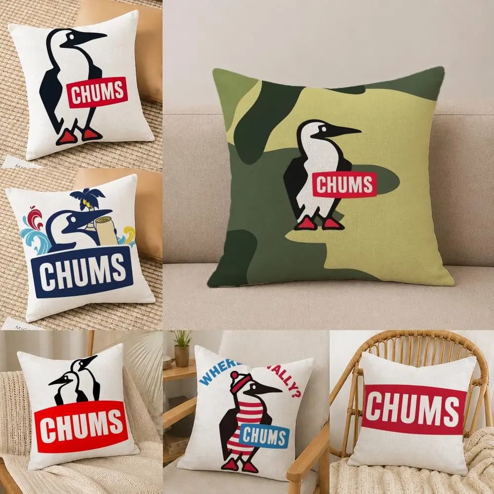 Brand C-Chums Cushion Cover Natural Linen Pillowcase Set, All-in-One Decor for Sofa, Bedroom & Chair