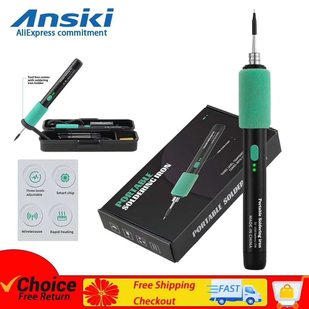 C211 Alimentatore USB DC 5V Nucleo di riscaldamento interno integrato per riscaldamento rapido di mini strumento di saldatura wireless portatile da 5 W