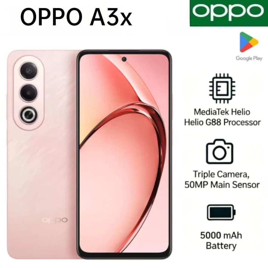 Smartphone OPPO A3x Versione Globale, Nuovo Modello 2026, Display da 6,67 Pollici 120Hz, Batteria Grande da 5100mAh, Ricarica Rapida 45W, Dual SIM