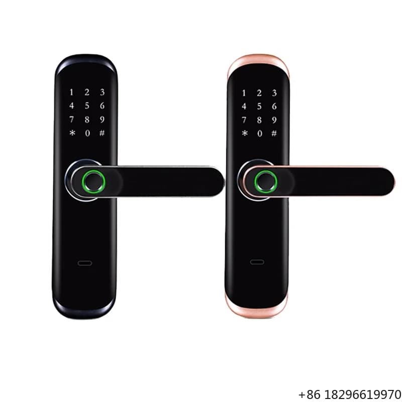 WiFi Fingerprint Lock Touch Screen Biometric Digital Keyless Door Handle for Glass/Wood/Bedroom/Aluminum Doors Cloud