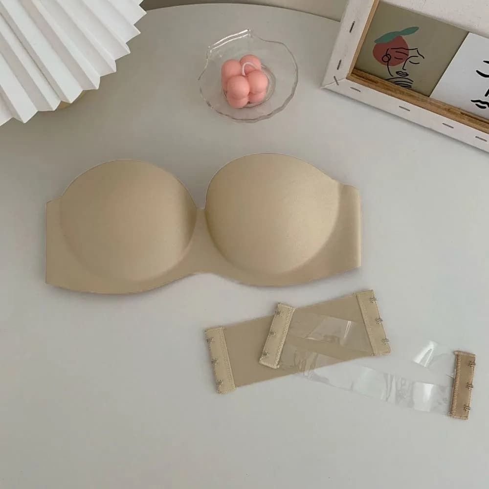 Beauty Back NO Steel Ring Half Cup With Extension Belt Women Bras Sexy Strapless Bra Chest Wrap Without Straps Bralette