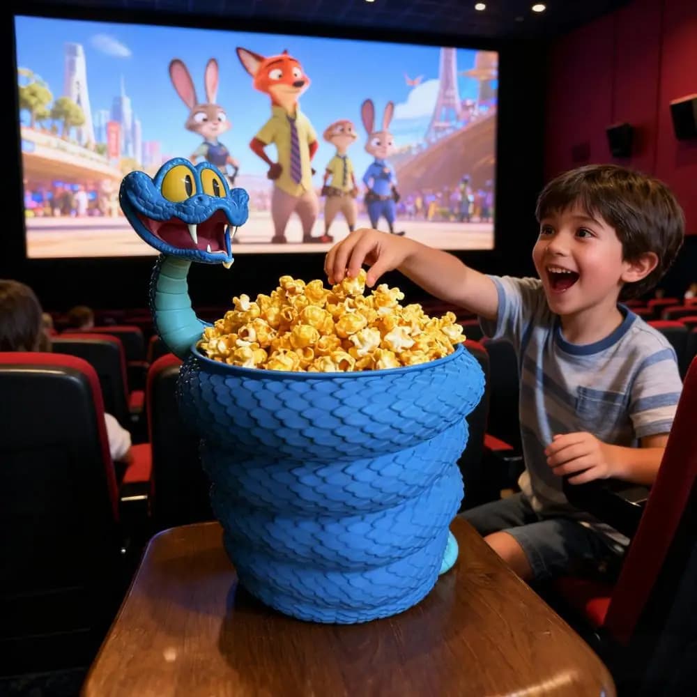 Secchio per popcorn Gary, contenitore per snack serpente stampato in 3D, organizer multifunzionale per caramelle, penne, pennello per trucco, regalo per bambini