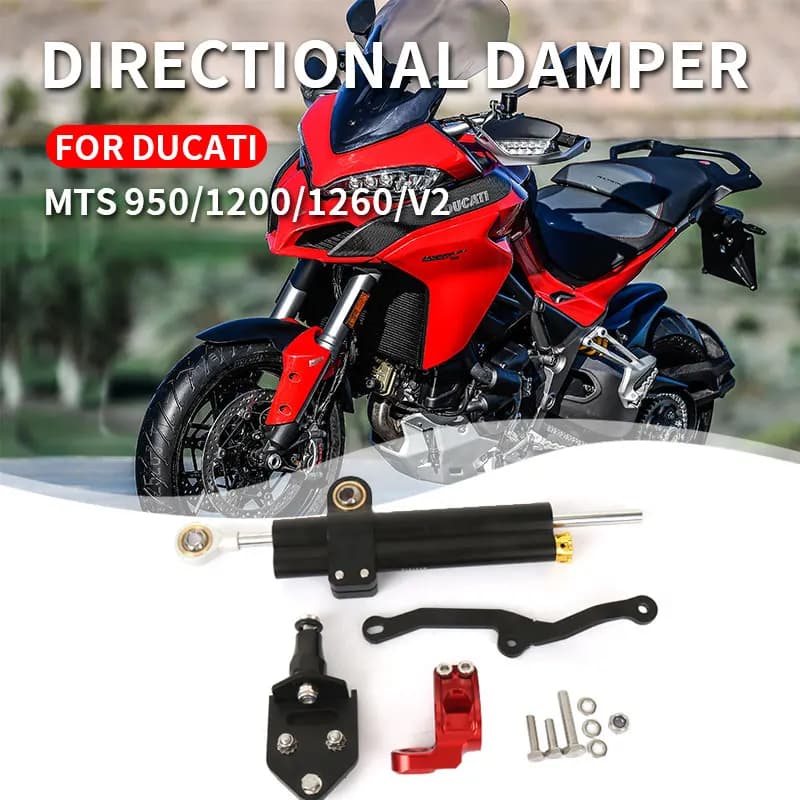 Adatto per staffa ammortizzatore modificata Ducati MTS 950/1200/1260 e ammortizzatore direzionale con righello in titanio modificato Multistrada V2