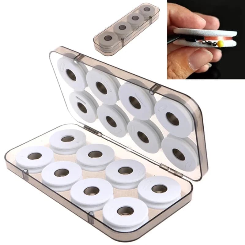 8/16 pieces box for translucent fishing gear magnetic design reels line box line fishing line shaft reel fishing equipment accessories
