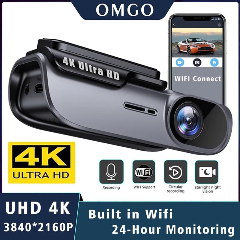 UHD 4K 3840*2160P Dash Cam WIFI Auto DVR Videocamera Videoregistratore Dashcam Registrar Scatola Nera Monitoraggio 24 Ore Visione Notturna