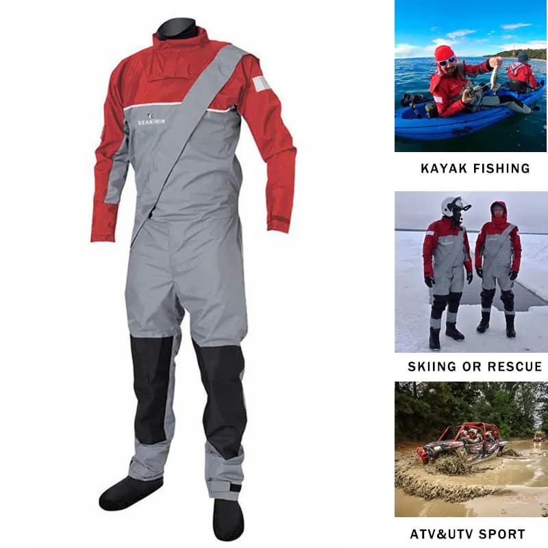 Drysuits da uomo con cerniera lunga 4 strati Semi-Dry abiti ATV e UTV equitazione abbigliamento impermeabile Mudway per kayak pesca sci Outfit