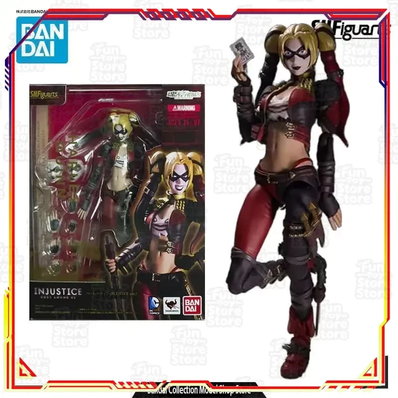 Bandai SHF Injustice Harley Quinn Action Figure Model Kit Anime Giocattolo da Collezione Regalo per Ragazzi e Fan Ufficiale con Licenza
