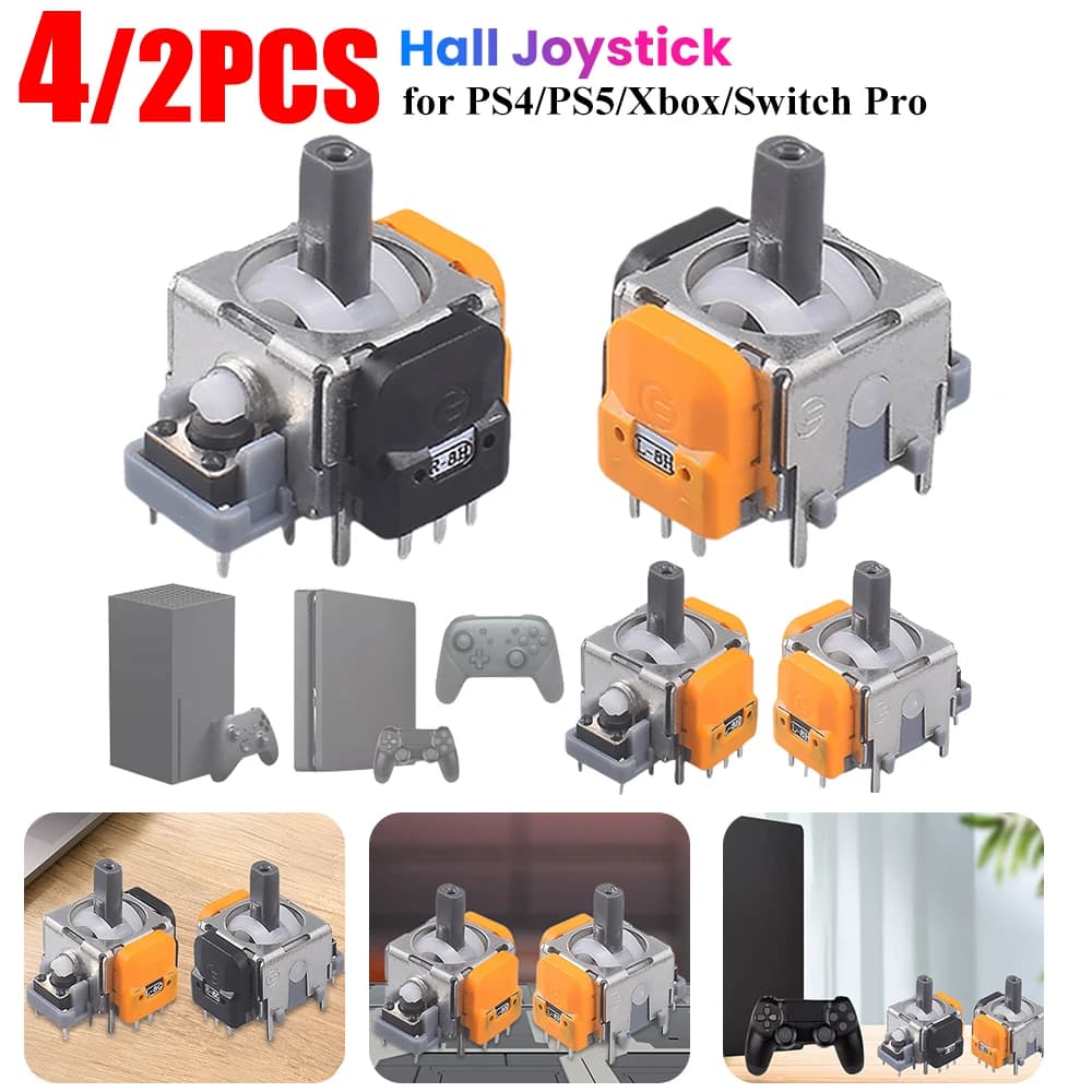 2/4 pezzi di ricambio Joystick effetto Hall 3D sensore analogico Thumb Stick Rocker Module per PS5/PS4 Controller parti di riparazione accessorio