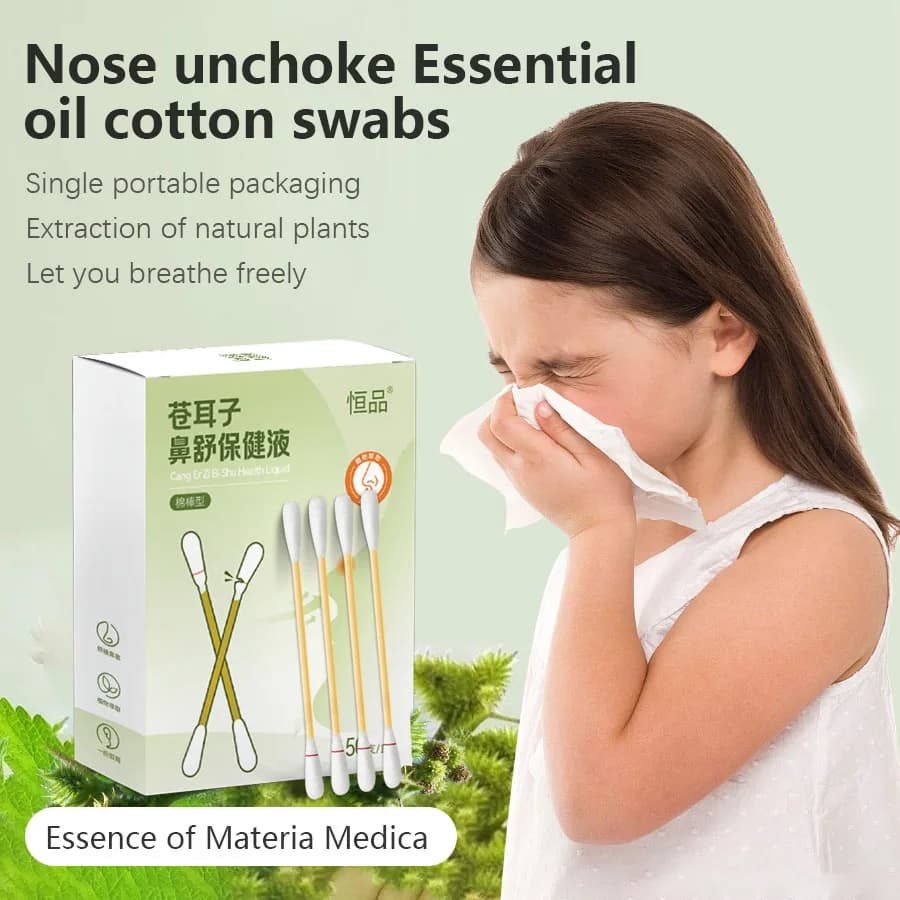 Tampone di cotone per sollievo dal seno Confezione individuale portatile Olio essenziale di bardana per una conoscenza nasale chiara Prurito secco Promuove la respirazione