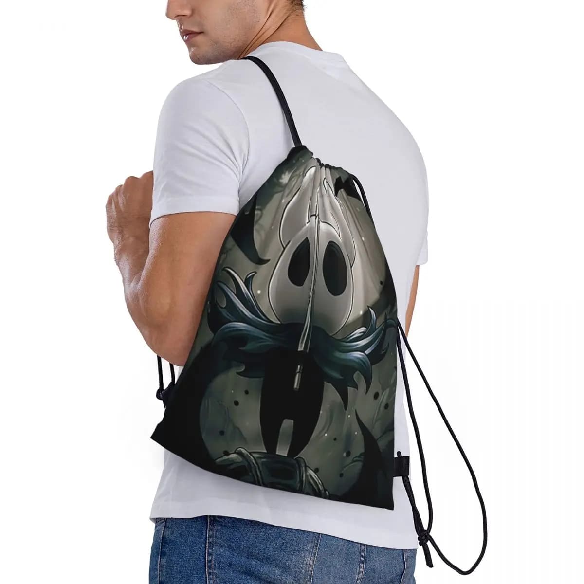 Zaini per il gioco Ghost Knight Hollow Knight, borse portatili con coulisse, borse per scarpe, borse per libri, per studenti e viaggi