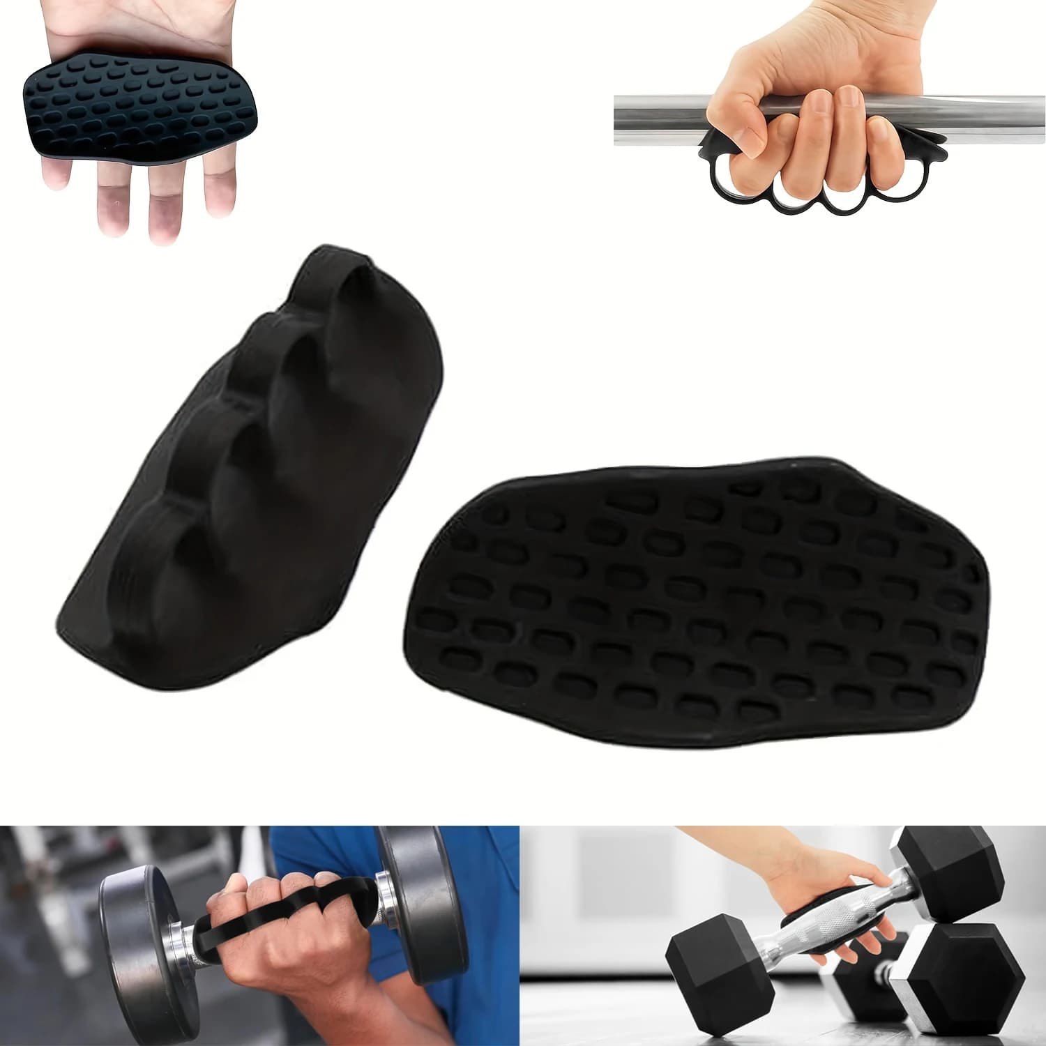 Anti-slip grips for training Ergonomic handles for rubber hands protection for weight lifts Gym workout - Unisex fitness gloves