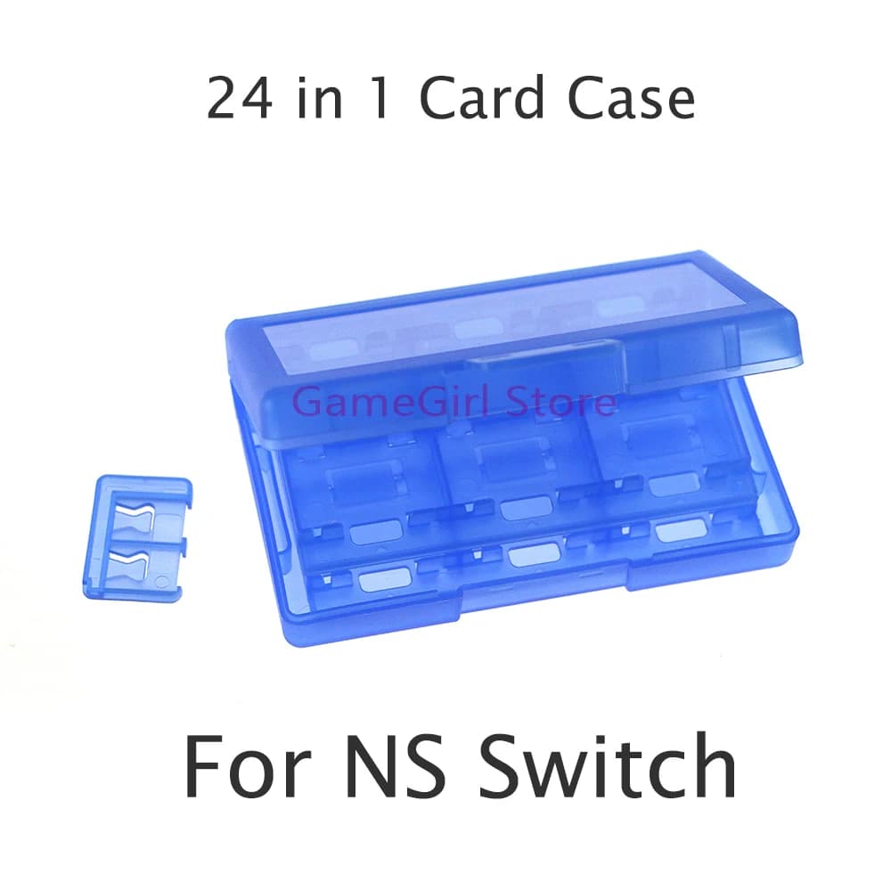 20 pezzi di cassette per schede di gioco 24 in 1, custodia blu portatile per Nintendo NS NX Switch