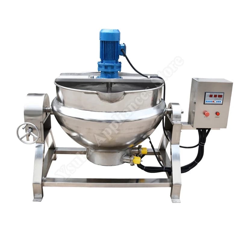 Electric Heating Sandwich Pot Industrial Tilt Fruit Jams Mixing Machine Sweetened Condensed Milk Jacketed Kettle Cooker Pot