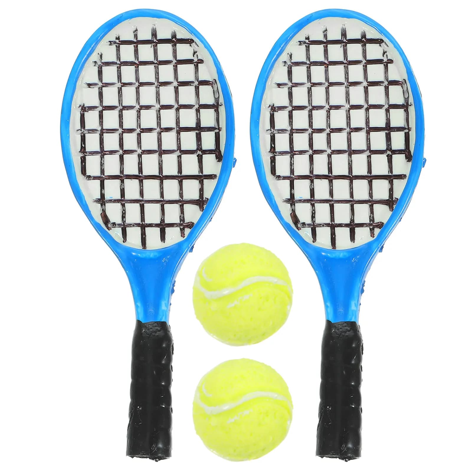 Set di 4 Mini Racchette da Tennis Decorative, Ornamento Creativo per Micro Paesaggi, Accessorio da Scrivania per Casa, Regalo per Casa delle Bambole