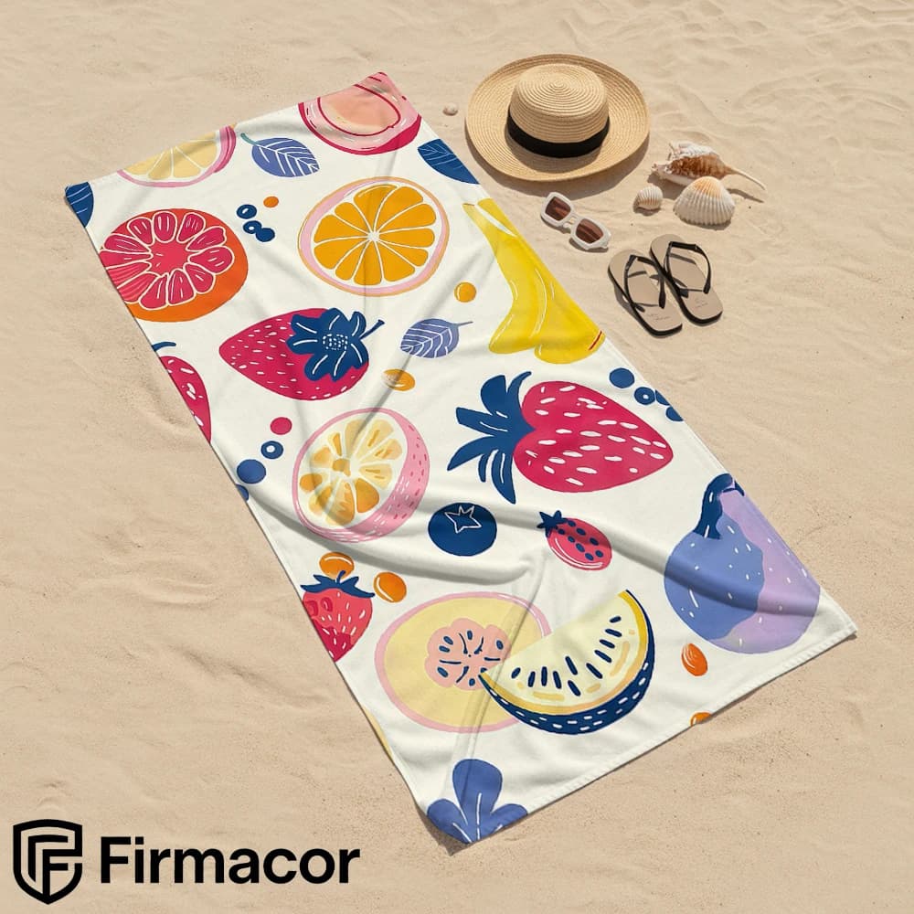 Mixed Fruit Print Cartoon Anime Beach Towel Microfiber Quick Dry Super Absorbent Soft Bath Towel for Kids Adults Travel