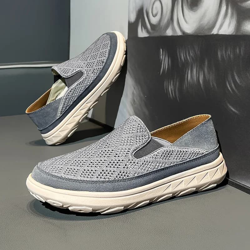 Scarpe in rete di grandi dimensioni Nuove scarpe in rete slip-on leggere e cave da uomo Mocassini casual traspiranti estivi