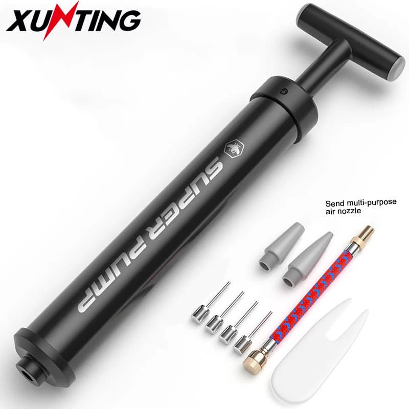 Xunting Pedale MTB Pompa da bicicletta MTB Bike Ball Pompa ad aria Gonfiatore Schrader Pompe da bicicletta Accessori di gonfiaggio compatti per il nuoto